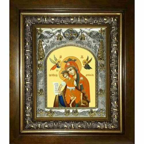 Икона Божья Матерь Достойно Есть, 14x18 см, в деревянном киоте 20х24 см, арт вк-2749