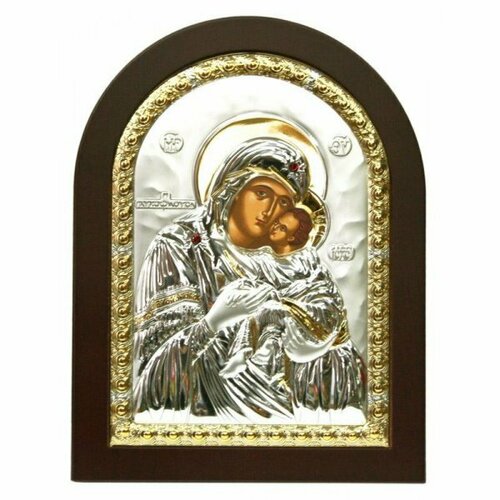 Икона Божья Матерь Сладкое Лобзание в серебряном окладе арт ДВ-132