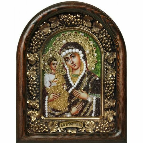 Икона Божией Матери Троеручица из бисера, арт ДИ-356