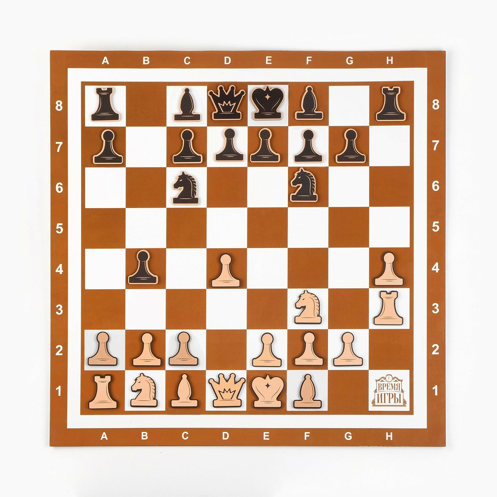 Демонстрационные шахматы 60 х 60 см на магнитной доске, 32 шт, коричневые
