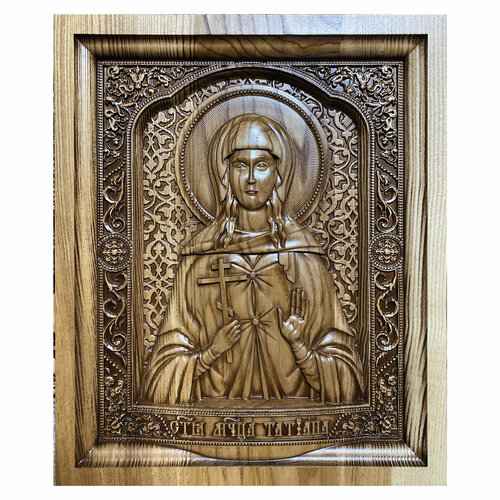 Икона святой Татьяны Великомученицы 29X35 см Резная икона из дерева