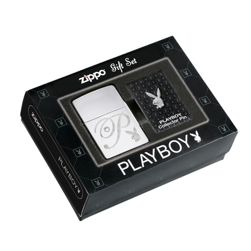 Подарочный набор Zippo зажигалка + значок Playboy