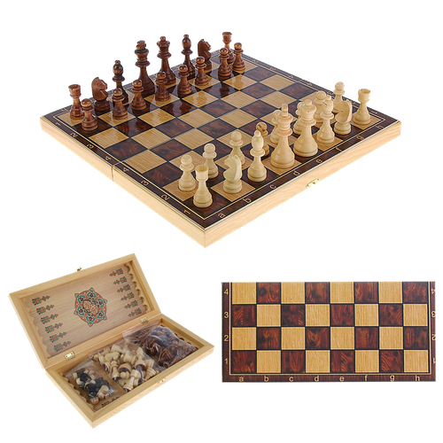 Набор игр шахматы нарды, шашки с доской Классика SA-SH-014 набор игр шахматы нарды шашки с доской рыцари ksva sa sh 022
