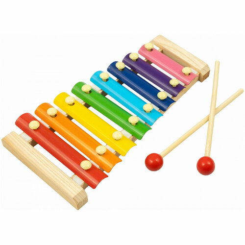 BEE DF918B Металлофон деревянный, 8 разноцветных нот