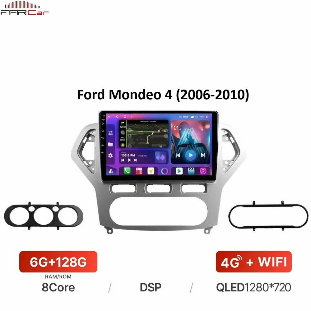 Штатная магнитола FarCar для Ford Mondeo 4 (2006-2010) на Android 12