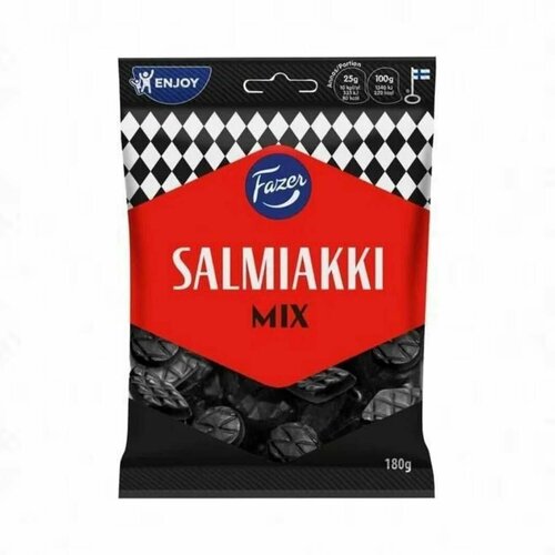 Мармелад Fazer Salmiakki Mix сальмиакки, 180 г (Финляндия)
