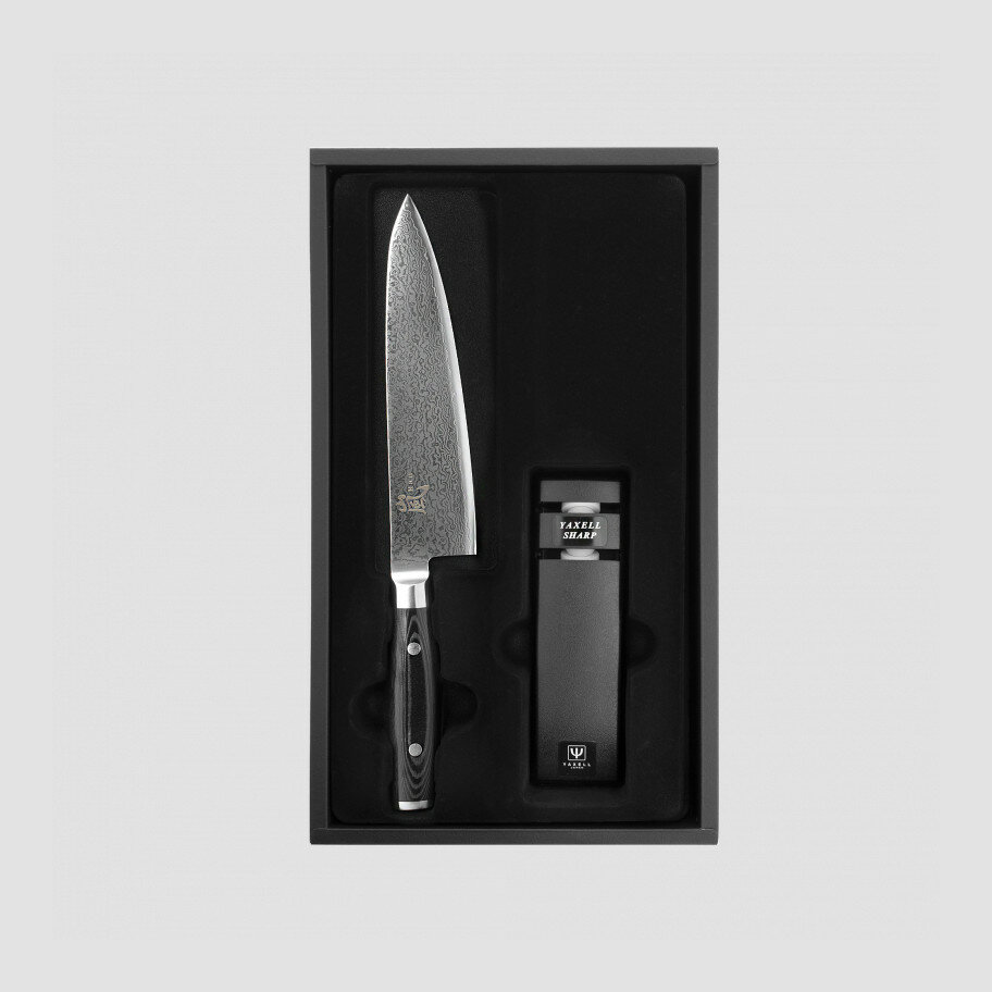 Набор из кухонного ножа с точилкой, дамасская сталь YA36000-002 RAN