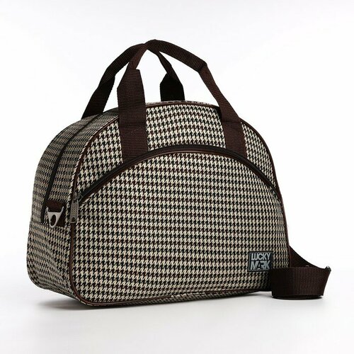 Саквояж 37 см, бежевый, коричневый