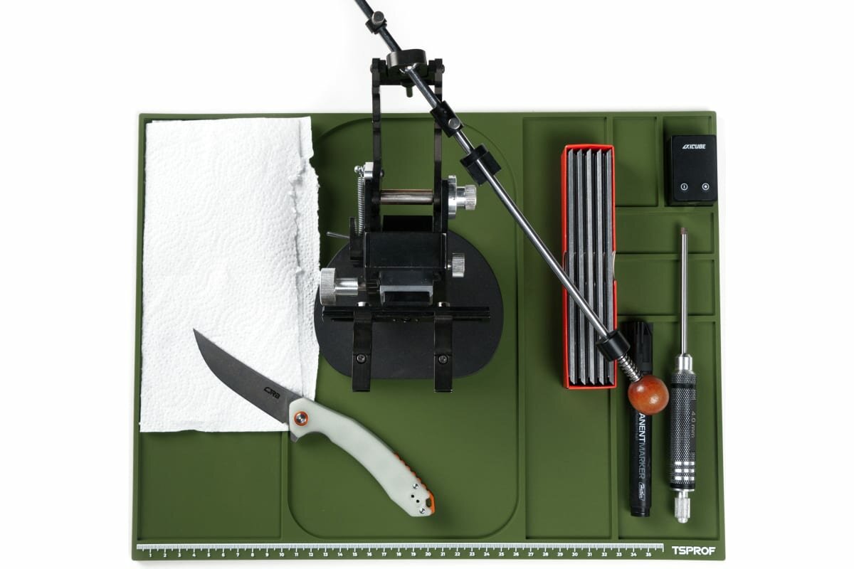 Коврик TSPROF для сборки, разборки, заточки ножей (зеленый) - фотография № 16