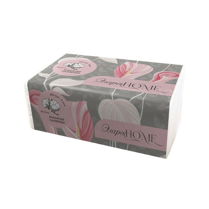 фото Салфетки бумажные в мягкой упаковке Элара Home, 200 шт.