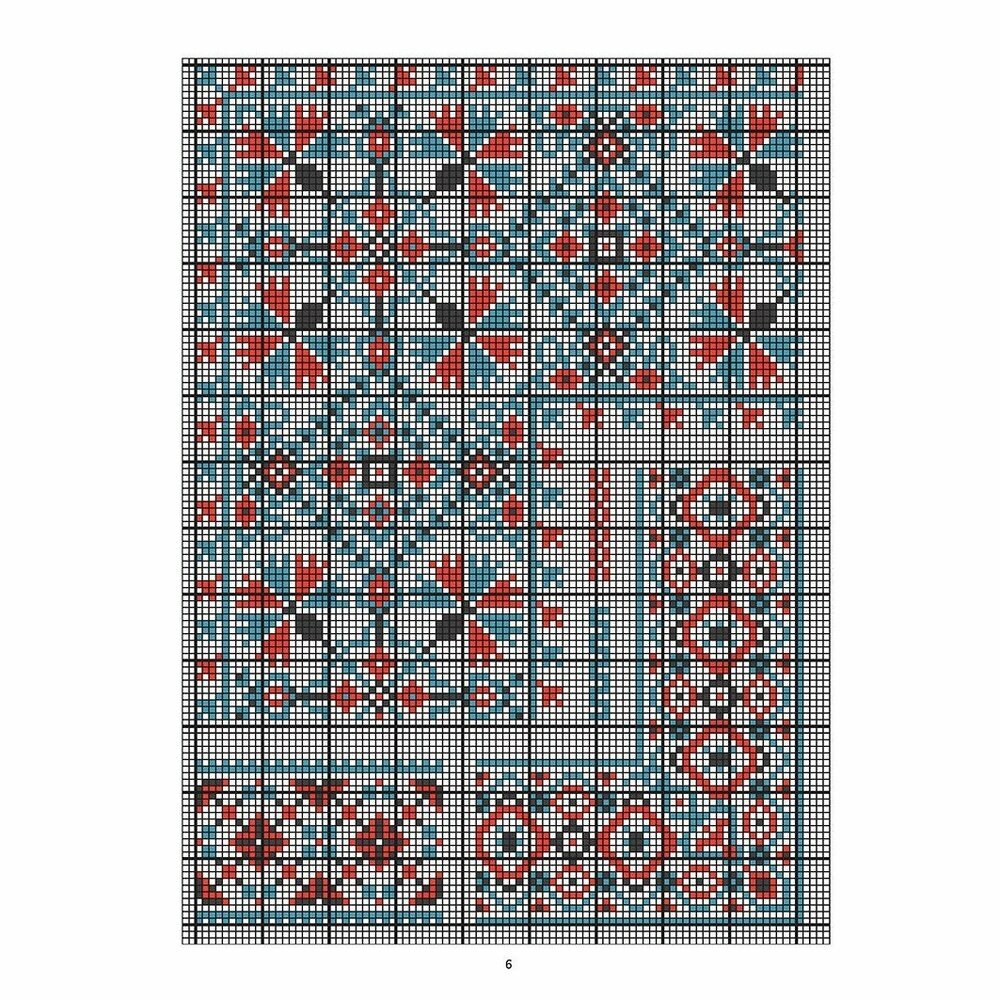 Старинные русские мотивы для вышивания крестом Более 300 аутентичных узоров в виде подробных схем - фото №12