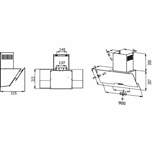 Наклонная вытяжка RIKKA 60 WG 5217000₽