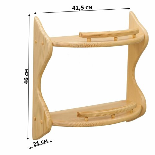 Полка настенная прямая 2-ая (без балясин) (42 см) №24 41,5х21х46 см