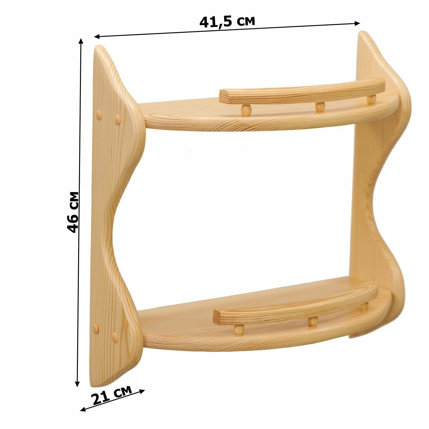 фото Полка настенная прямая 2-ая (без балясин) (42 см) №24 41,5х21х46 см