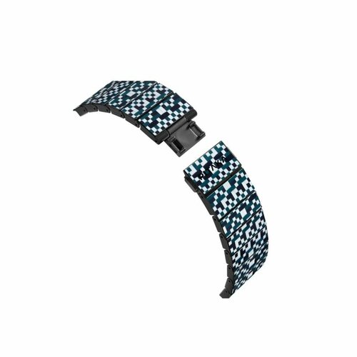 Браслет PITAKA Dreamland ChromaCarbon для Apple Watch 38/40/41/42/44/45/49mm, принт мозаика (Mosaic) синий, черный, белый