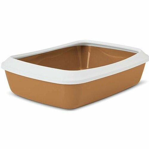 Savic Туалет для кошек с бортом LITTER TRAY IRIZ, бронзовый, 42 см/