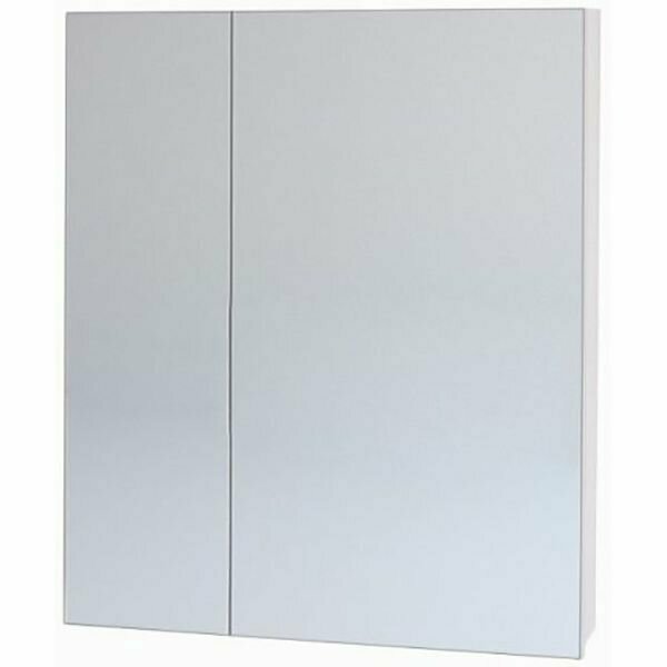Шкаф зеркальный Dreja ALMI, 60 см, 2 дверцы, 4 стеклянные полки, белый