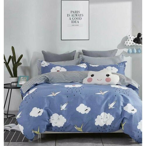 Комплект постельного белья, евро, сатин твил, 100% хлопок, 4 наволочки