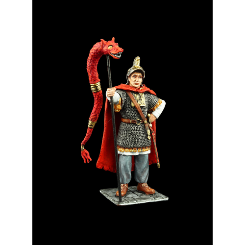 Оловянный солдатик SDS: Римский Драконарий, 200 г. н. э. оловянный солдатик sds пленный римлянин битва на тразименском озере 217 г до н э