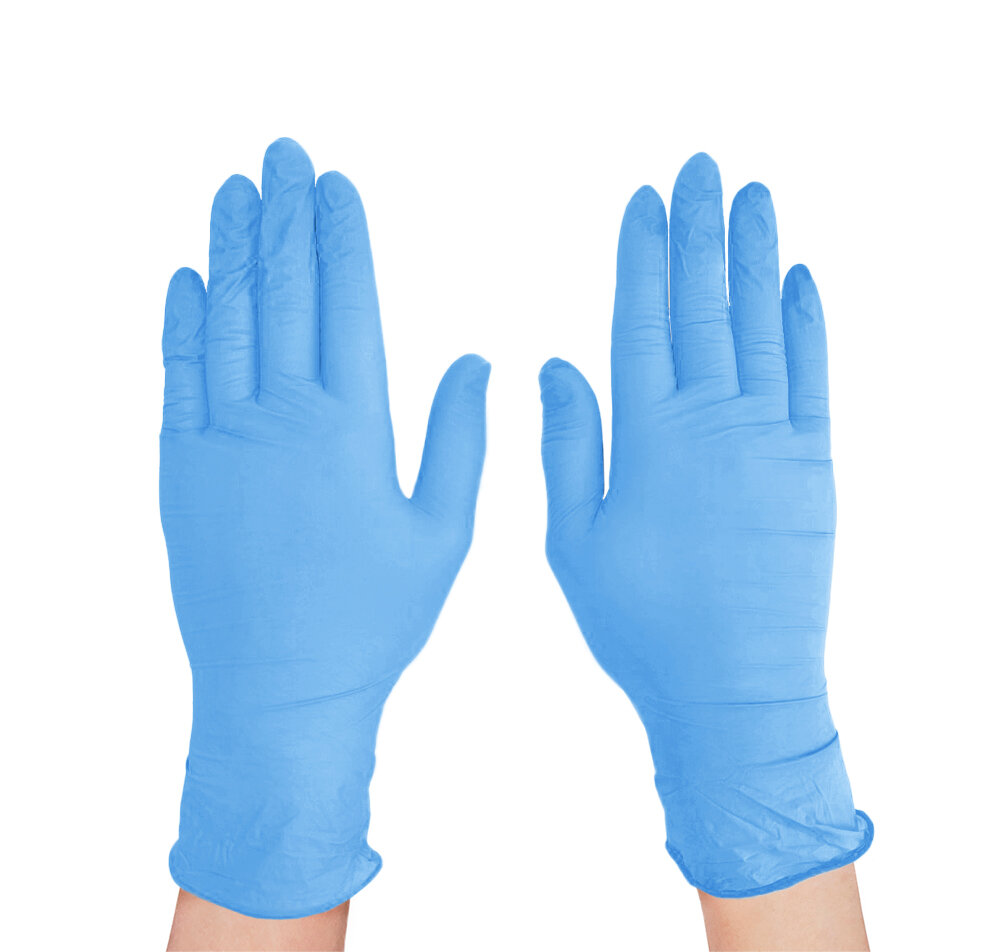 Перчатки медицинские нитриловые Elegreen (голубые), L №50/500