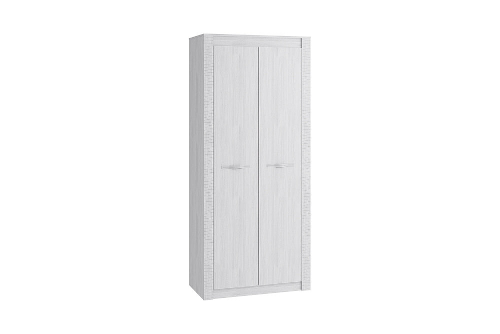 Шкаф двухдверный Мебелони Монако ясень белый 96х51х220 см - фотография № 1