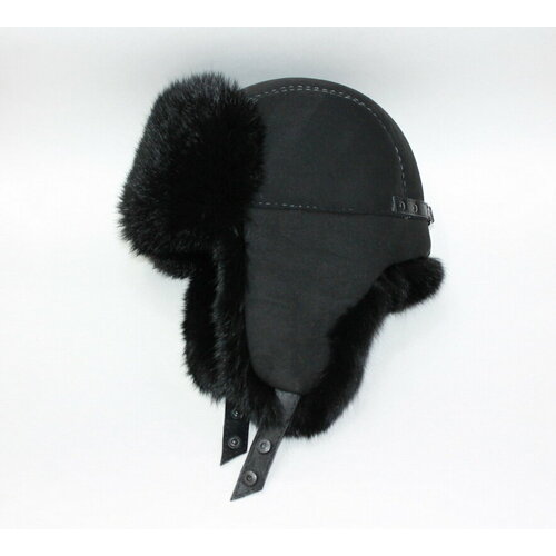 фото Шапка ушанка ушанка зимняя, подкладка, размер 57, черный мария