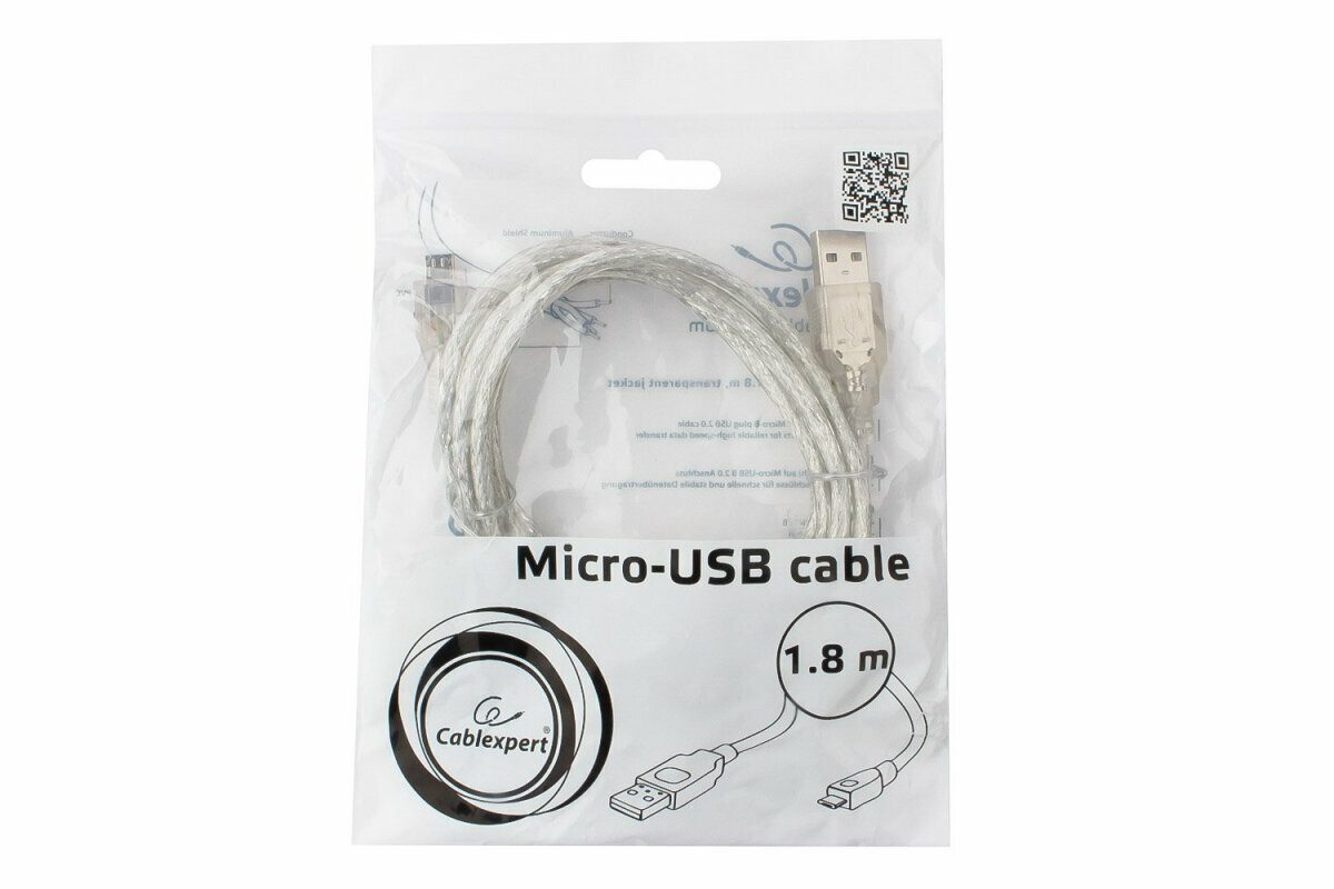 Кабель Cablexpert USB - microUSB (CCP-mUSB2-AMBM-6-TR), 1.8 м, 1 шт., белый - фото №10