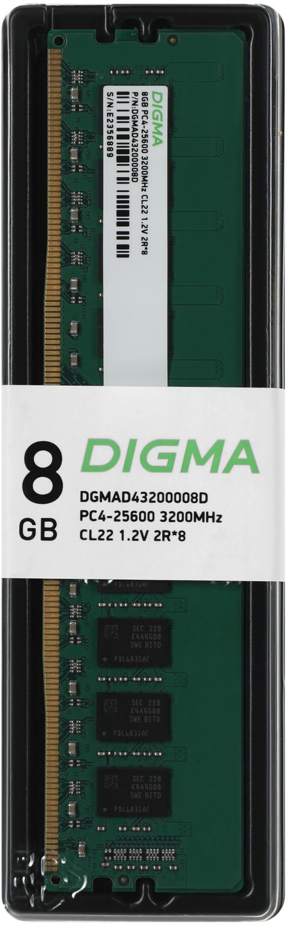 Оперативная память Digma DDR4 - 8GB, 3200 МГц, DIMM, CL22 (dgmad43200008d) - фото №4