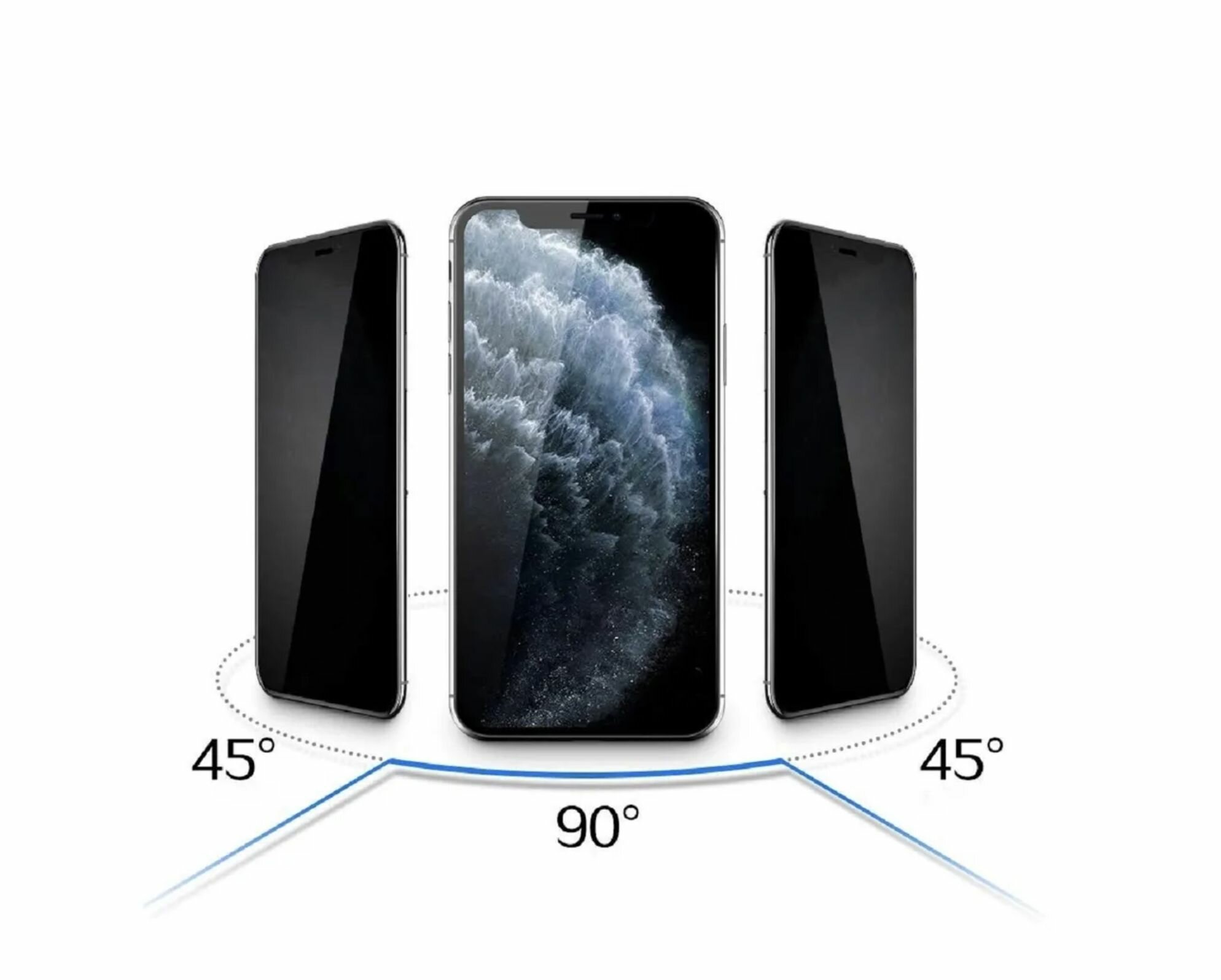 Защитное стекло Remax Panshi GL-53 Антишпион для iPhone 12 Max — фото 1