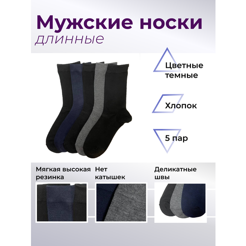 фото Мужские носки , 5 пар, размер 41-47, синий, серый mrsocks11