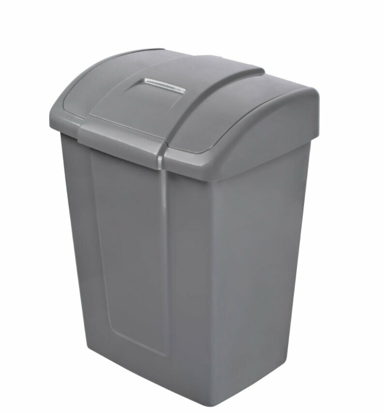 Контейнер для мусора 23 л, полипропилен, цвет серый