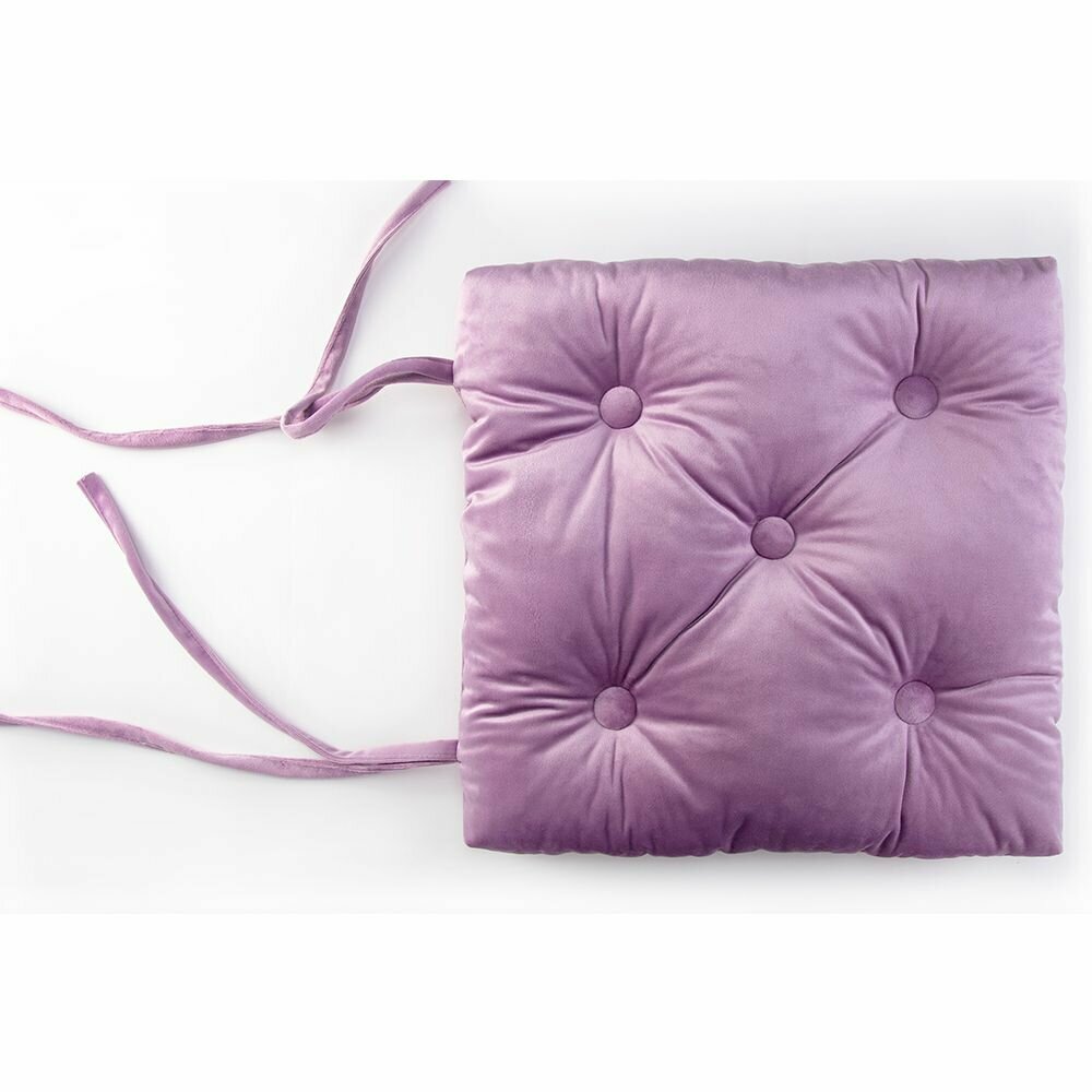 фото Подушка на стул 40х40 см лиловая