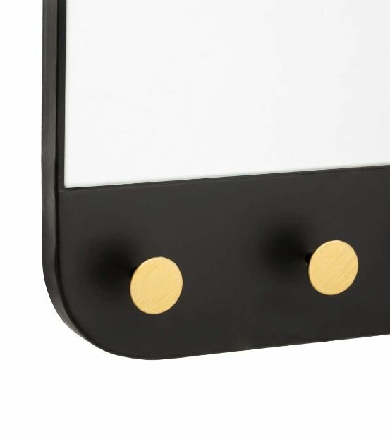 Зеркало декоративное с крючками, овал, 51x71 см, цвет чёрный - фотография № 5