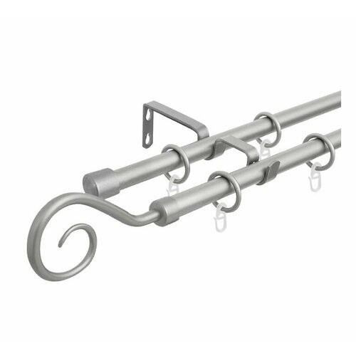 Карниз металлический 2-рядный Артекс серебро 1,60 м