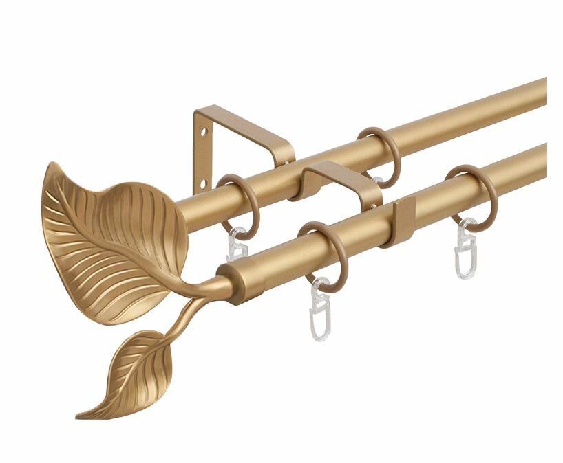 фото Карниз металлический 2-рядный Артекс золото 1,60 м