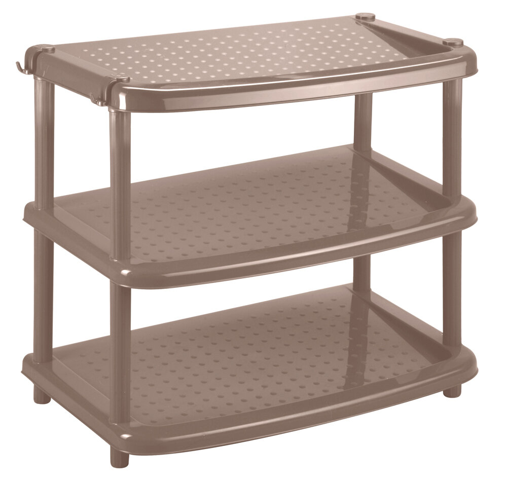 Этажерка для обуви Бытпласт Паола 3 полки 490 x 310 x 470 мм коричневая