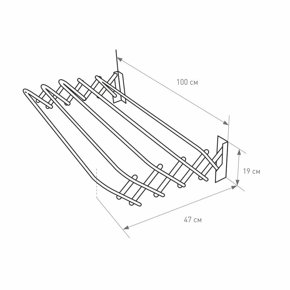 Сушилка для белья настенная раздвижная - фотография № 3