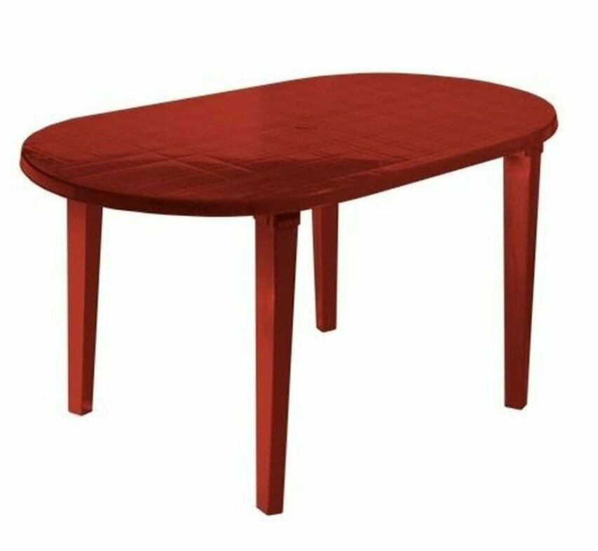 фото Стол разборный пластиковый красный 140x80x71 см