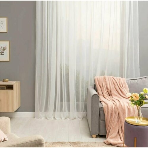 Тюль на ленте Softy 500х280 см цвет кремовый