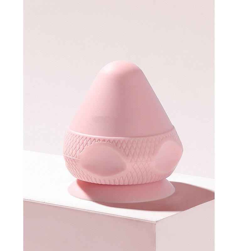 Силиконовый массажный конус на присоске для массажа мышц и шеи розовый