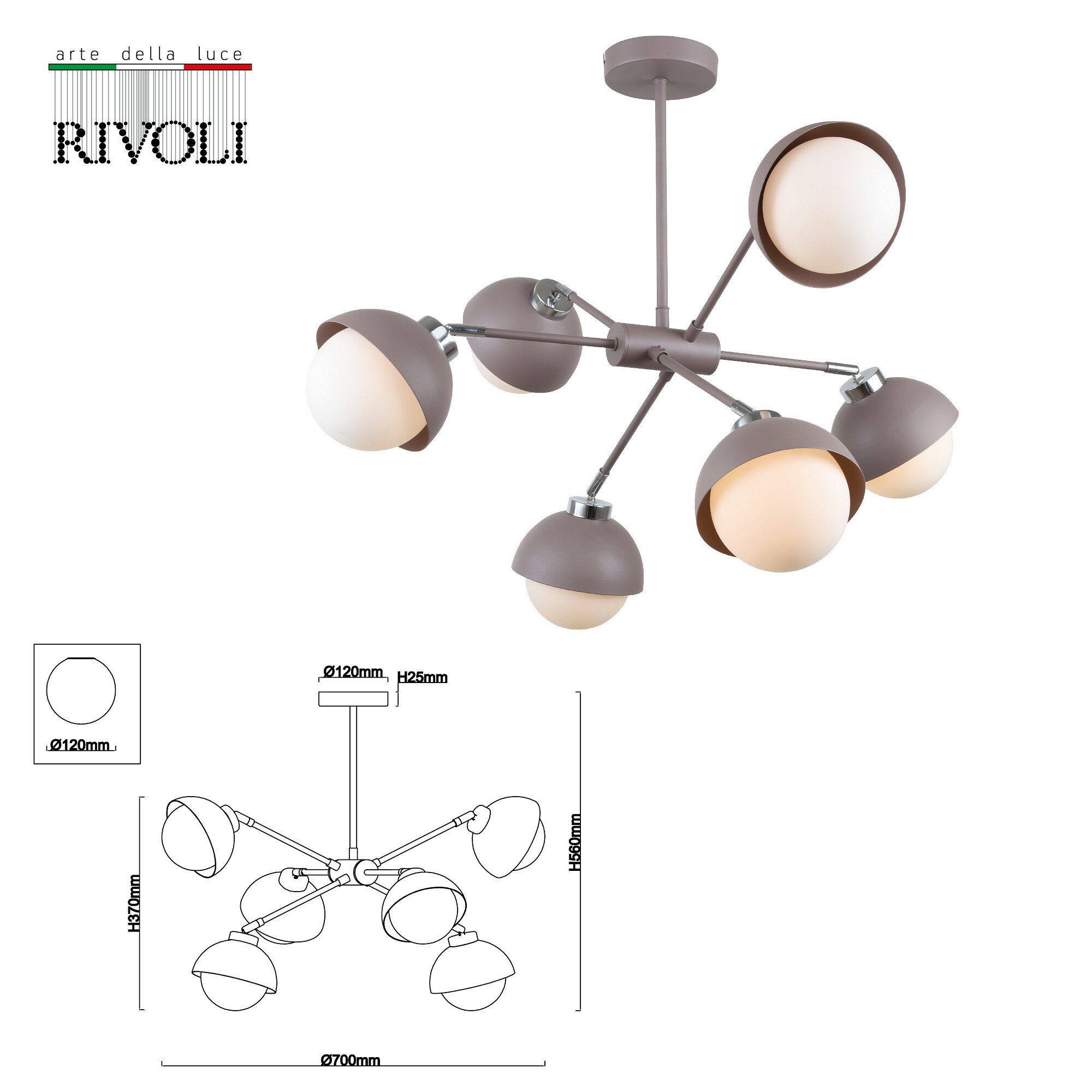 Подвесная люстра Rivoli Clara Б0055472 - фото №5