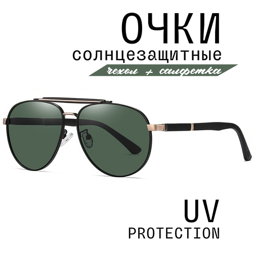 фото Солнцезащитные очки mioform, золотой, зеленый