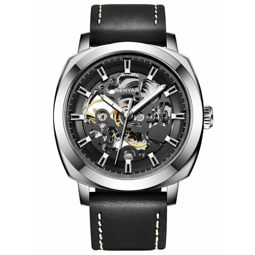 фото Наручные часы benyar часы наручные мужские механические с автоподзаводом benyar, черный
