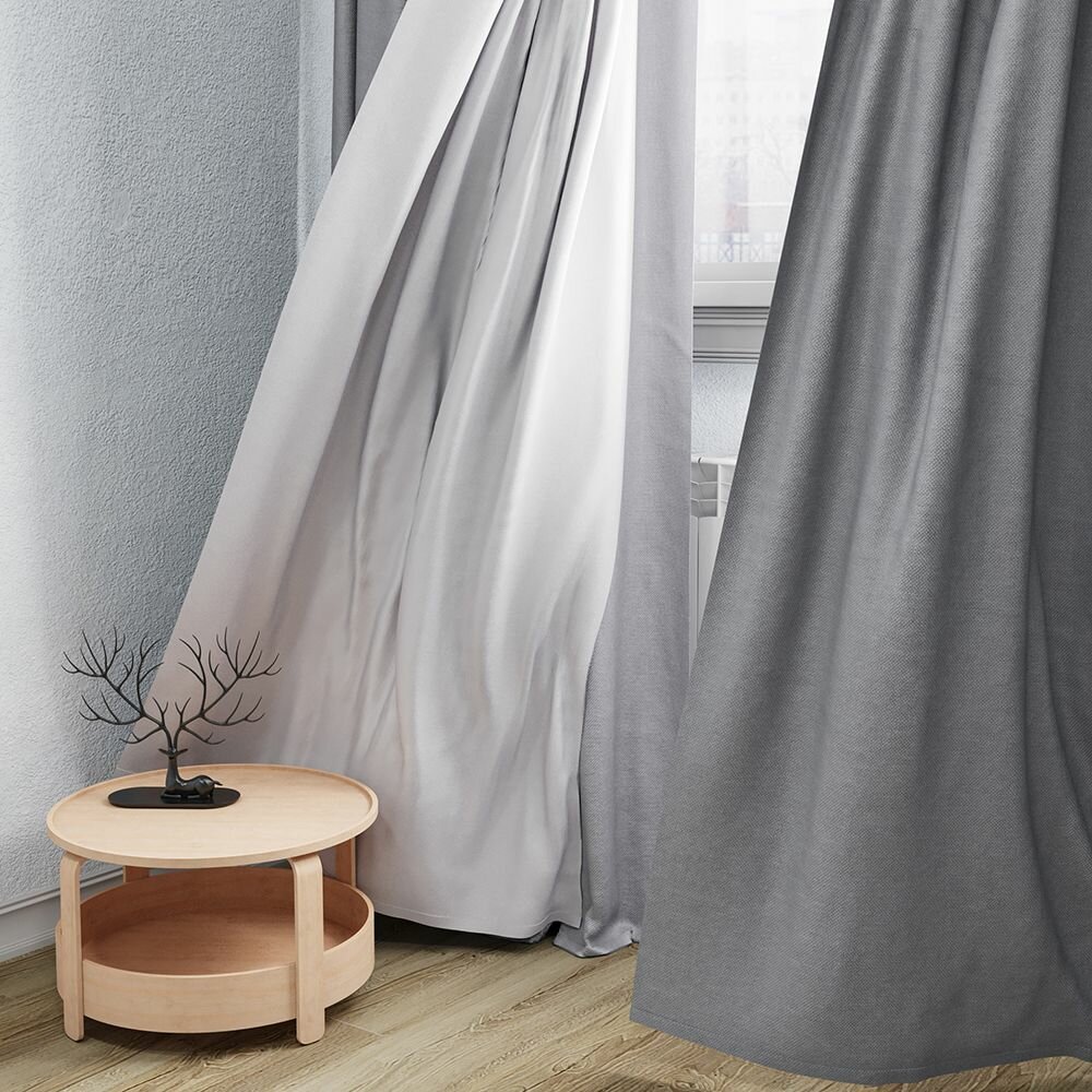 Штора-портьера димаут 145х280 см светло-серая