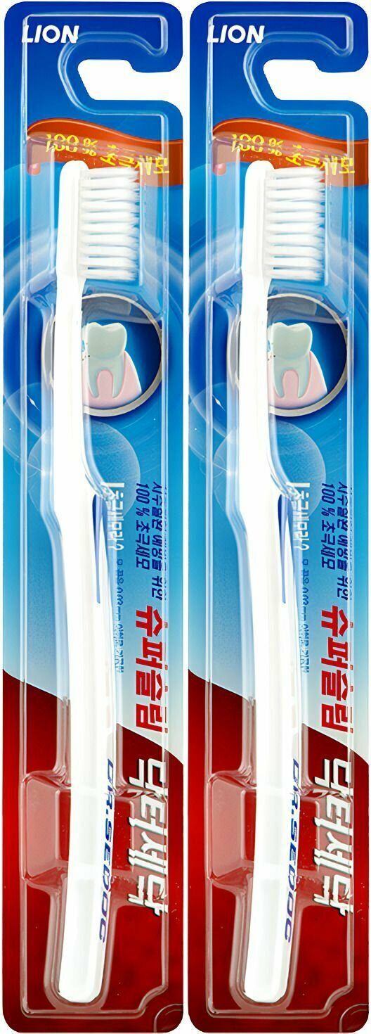LION, Супертонкая зубная щетка "Dr.Sedoc" для чувствительных десен (средняя жесткость), 2 шт