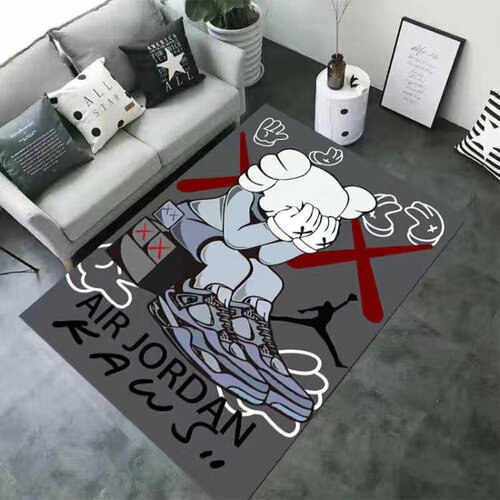 Ковер безворсовый KAWS Companion/Кавс 60x90см. Коврик универсальный, в ванную комнату, в прихожую, противоскользящий7