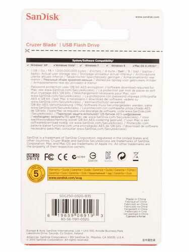 Память USB Flash 32 ГБ SanDisk Cruzer Blade [SDCZ50-032G-B35]