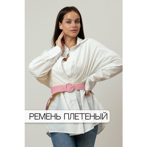 фото Ремень экокожа, для женщин, размер 110, длина 110 см., розовый awengo belts