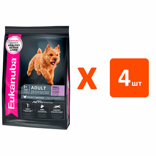 EUKANUBA ADULT SMALL BREED для взрослых собак маленьких пород с птицей (3 кг х 4 шт) eukanuba adult small breed для взрослых собак маленьких пород с птицей 3 3 кг