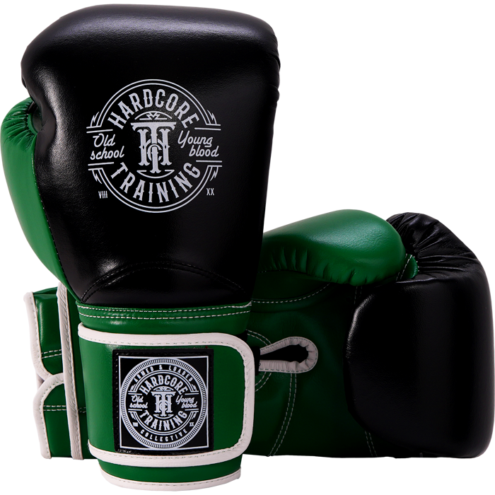 Боксерские перчатки Hardcore Training HardLea Black/Green. 16oz